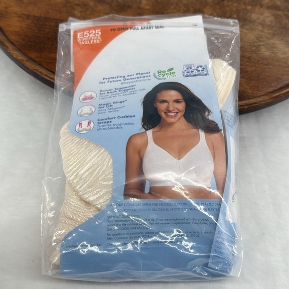 Playtex Bra Wm 36B Light Beige E525 18 Hour Posture Boost Front Close Wireless - Picture 2 of 6